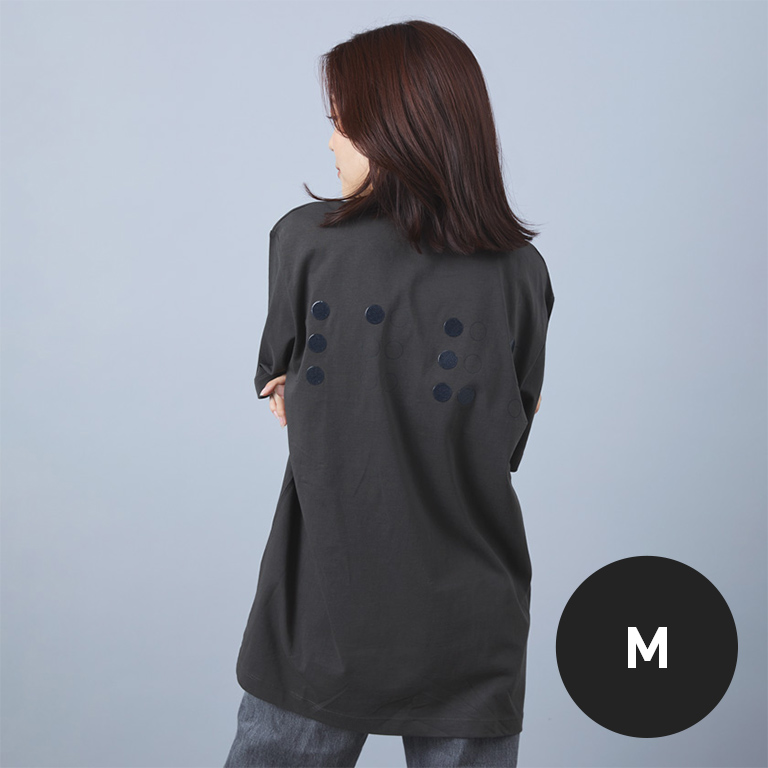 WAVE 点字 チャリティ Tシャツ GRAY Mサイズ BACK