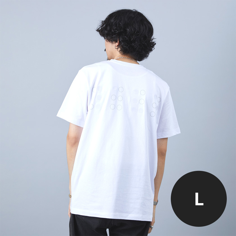 WAVE 点字 チャリティ Tシャツ WHITE Lサイズ BACK