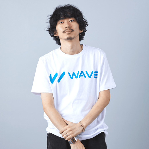 WAVEロゴ 点字モチーフ チャリティ Tシャツ WHITE Lサイズ