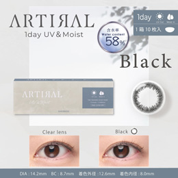 アーティラル ワンデー 58% UV&MOIST ブラック 10枚入り